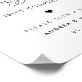 ハートスクリプト ミニマリスト ゲストブック ウェディングサイン (角)