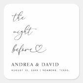 ハートスクリプト 前夜の食事会ラベル スクエアシール (正面)