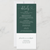 ハートスクリプトEmerald Green All 結婚 In One 招待状 (裏面)