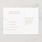 ハートスクリプトNavy Blueと金ゴールド曲のリクエスト インビテーションポストカード (裏面)