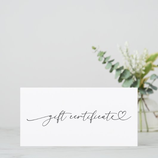 ハートスクリプトPlain Businessロゴギフト証明書 (スタンド正面)