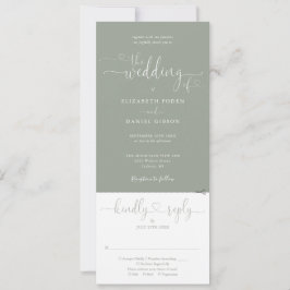 ハートスクリプトSage Green All In One 結婚's 招待状
