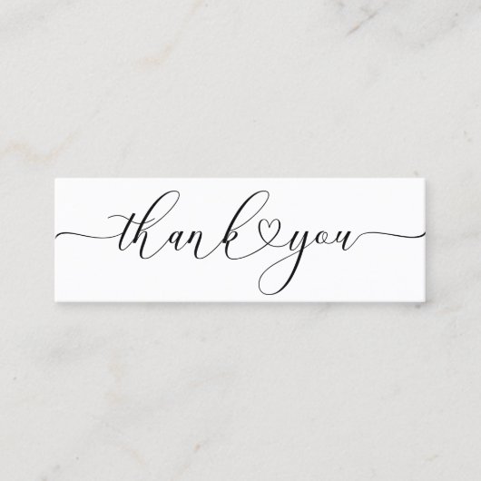 ハートスクリプ感謝していトレタリングを挿入 スキニー名刺 (正面)