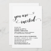 ハートスクリ招待されプト披露宴のみ 招待状 (正面/裏面)