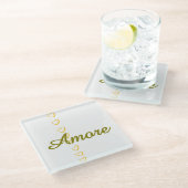 ハートスクロール ガラスコースター (アングル)