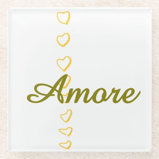 ハートスクロール ガラスコースター (正面)