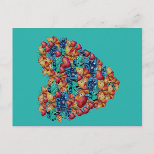 ハートスケッチはがき、バレンタインハートアート シーズンポストカード (正面)