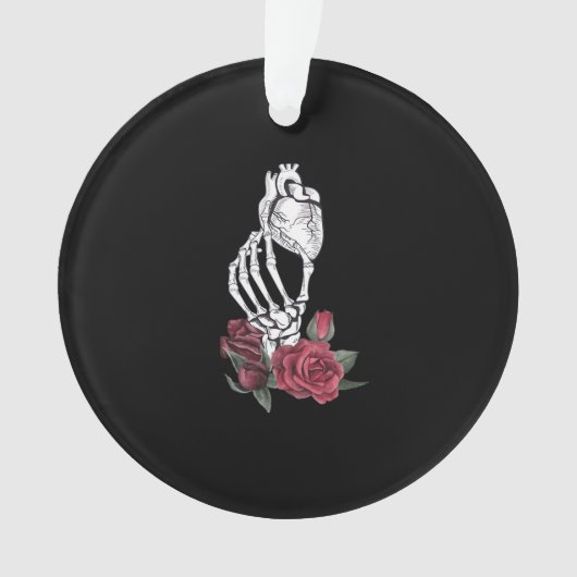 ハートスケルトンの手クラシック オーナメント (正面)