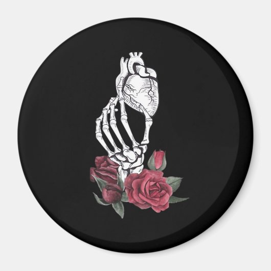 ハートスケルトンの手クラシック マグネット (正面)