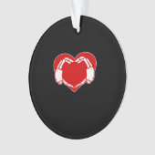 ハートスケルトンハンズゴシックバレンタインクラシックレッド オーナメント (正面)