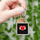 ハートスケルトンハンズゴシックバレンタインクラシックレッド キーホルダー (手)