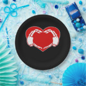 ハートスケルトンハンズゴシックバレンタインクラシックレッド ペーパープレート (パーティー)