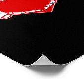 ハートスケルトンハンズゴシックバレンタインクラシックレッド ポスター (角)