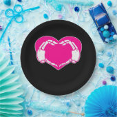 ハートスケルトンハンズゴシックバレンタインクラシック ペーパープレート (パーティー)