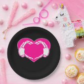 ハートスケルトンハンズゴシックバレンタインクラシック ペーパープレート (パーティー)