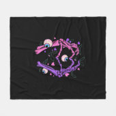 ハートスケルトンハンズハロウィンパステルゴシックアイバ フリースブランケット (正面(横))