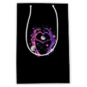 ハートスケルトンハンズハロウィンパステルゴシックアイバ ミディアムペーパーバッグ (正面)