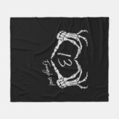 ハートスケルトンハンドクラシックル フリースブランケット (正面(横))