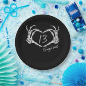 ハートスケルトンハンドクラシックル ペーパープレート (パーティー)