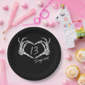 ハートスケルトンハンドクラシックル ペーパープレート (パーティー)