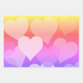 ハートスタイリッシュテーマブルーピンクパープル ラッピングペーパーシート (正面2)