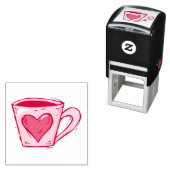 ハートスタンパー付きコーヒーカップ セルフインキングスタンプ (インサイチュ)