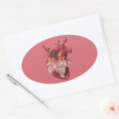 ハートスターステッカー 楕円形シール (封筒)