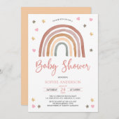 ハートスターミュートトーンズボホレインボーベイシャワー 招待状 (正面/裏面)