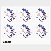 ハートステッカーのチェーン解除 スクエアシール (シート)