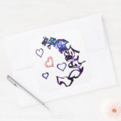 ハートステッカーのチェーン解除 スクエアシール (封筒)