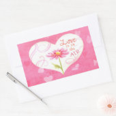 ハートステッカー ラブ・イズ・イン・ザ・エア 長方形シール (封筒)