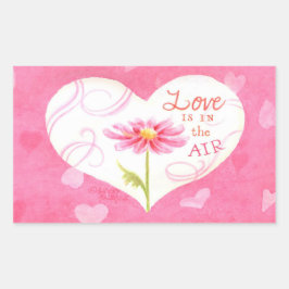 ハートステッカー 愛が満ちている 長方形シール