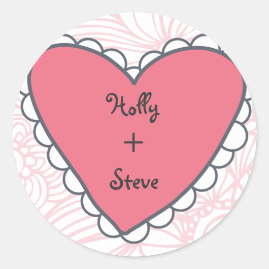 ハートステッカー(TearDrop Weddings) ラウンドシール (正面)