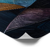 ハートステンドグラスの愛の木スタイル ポスター (角)