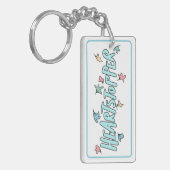 ハートストッパーソナライズされたパーホワイト キーホルダー (正面左)