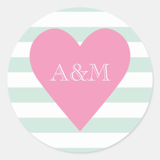 ハートストライプと婚約した ラウンドシール (正面)