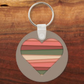 ハートストライプのラブバレンタインデー キーホルダー (正面)