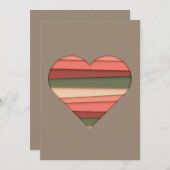 ハートストライプのラブバレンタインデー シーズンカード (正面/裏面)