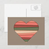 ハートストライプのラブバレンタインデー シーズンポストカード (正面/裏面)