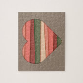 ハートストライプのラブバレンタインデー ジグソーパズル (縦)