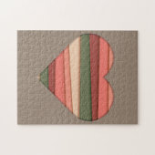 ハートストライプのラブバレンタインデー ジグソーパズル (横)