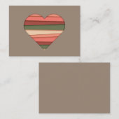 ハートストライプのラブバレンタインデー ノートカード (正面/裏面)