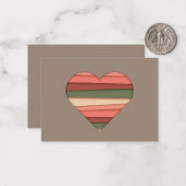 ハートストライプのラブバレンタインデー ノートカード (正面/裏面インサイチュ)