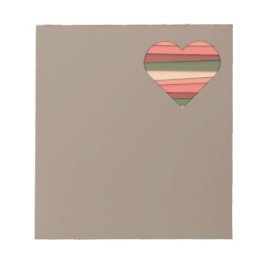 ハートストライプのラブバレンタインデー ノートパッド