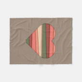 ハートストライプのラブバレンタインデー フリースブランケット (正面(横))