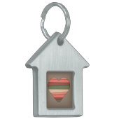 ハートストライプのラブバレンタインデー ペットネームタグ (正面左)