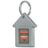 ハートストライプのラブバレンタインデー ペットネームタグ (正面右)