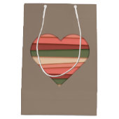 ハートストライプのラブバレンタインデー ミディアムペーパーバッグ (裏面)
