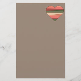 ハートストライプのラブバレンタインデー 便箋