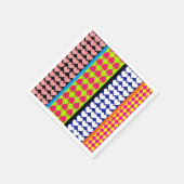 ハートストライプズダイヤモンドボホミックスドデザイン スタンダードカクテルナプキン (角)